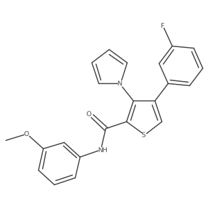 4-(3-fluorophenyl)-N-(3-methoxyphenyl)-3-(1H-pyrrol-1-yl)thiophene-2-carboxamide结构式