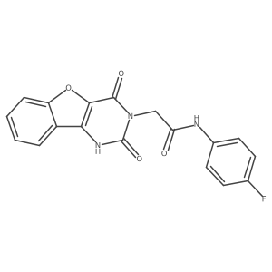 2-(2,4-dioxo-1,2-dihydrobenzofuro[3,2-d]pyrimidin-3(4H)-yl)-N-(4-fluorophenyl)acetamide结构式