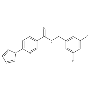 N-(3,5-difluorobenzyl)-6-(1H-pyrazol-1-yl)nicotinamide Structure