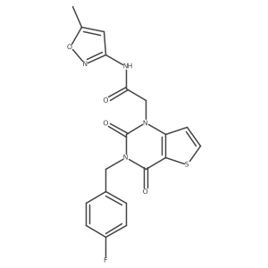 2-[3-(4-fluorobenzyl)-2,4-dioxo-3,4-dihydrothieno[3,2-d]pyrimidin-1(2H)-yl]-N-(5-methyl-1,2-oxazol-3-yl)acetamide结构式