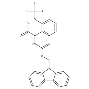 (S)-2-((((9H-Fluoren-9-yl)methoxy)carbonyl)amino)-2-(2-(trifluoromethoxy)phenyl)acetic acid结构式