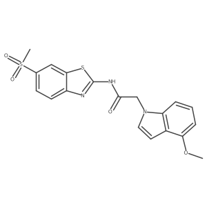 2-(4-methoxy-1H-indol-1-yl)-N-[(2Z)-6-(methylsulfonyl)-1,3-benzothiazol-2(3H)-ylidene]acetamide结构式