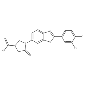 3-Pyrrolidinecarboxylic acid, 1-[2-(3,4-dichlorophenyl)-6-benzoxazolyl]-5-oxo- Structure