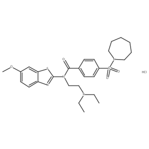 4-(azepan-1-ylsulfonyl)-N-(2-(diethylamino)ethyl)-N-(6-methoxybenzo[d]thiazol-2-yl)benzamide hydrochloride Structure