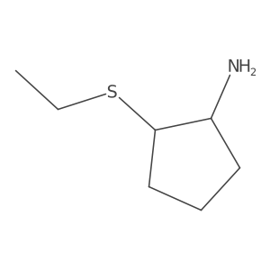 2-(Ethylsulfanyl)cyclopentan-1-amine结构式