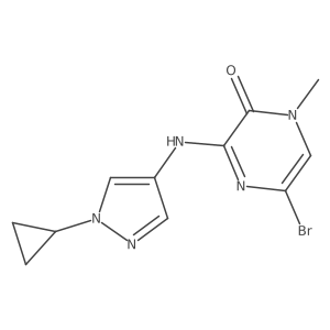 5-Bromo-3-(1-cyclopropyl-1H-pyrazol-4-ylamino)-1-methylpyrazin-2(1H)-one Structure
