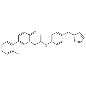 2-[3-(2-fluorophenyl)-6-oxopyridazin-1(6H)-yl]-N-[4-(1H-1,2,4-triazol-1-ylmethyl)phenyl]acetamide结构式