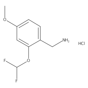 [2-(Difluoromethoxy)-4-methoxyphenyl]methanamine hydrochloride结构式