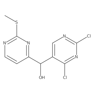 (2,4-Dichloro-pyrimidin-5-yl)-(2-methylsulfanyl-pyrimidin-4-yl)-methanol结构式