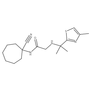 N-(1-cyanocycloheptyl)-2-{[2-(4-methyl-1,3-thiazol-2-yl)propan-2-yl]amino}acetamide结构式