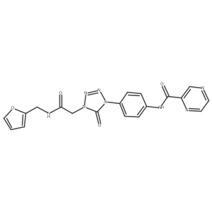 N-(4-(4-(2-((furan-2-ylmethyl)amino)-2-oxoethyl)-5-oxo-4,5-dihydro-1H-tetrazol-1-yl)phenyl)pyrazine-2-carboxamide结构式