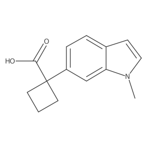 1-(1-methyl-1H-indol-6-yl)cyclobutane-1-carboxylic acid结构式