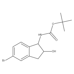 tert-butyl N-(5-bromo-2-hydroxy-2,3-dihydro-1H-inden-1-yl)carbamate结构式