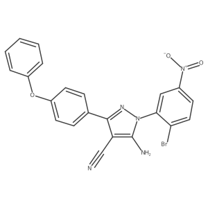 5-amino-1-(2-bromo-5-nitrophenyl)-3-(4-phenoxyphenyl)-1H-pyrazole-4-carbonitrile Structure