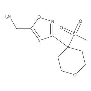 (3-(4-(Methylsulfonyl)tetrahydro-2H-pyran-4-yl)-1,2,4-oxadiazol-5-yl)methanamine结构式