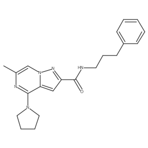 6-Methyl-N-(3-phenylpropyl)-4-(pyrrolidin-1-YL)pyrazolo[1,5-A]pyrazine-2-carboxamide Structure