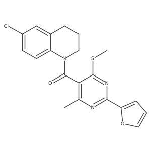 6-Chloro-1-[2-(furan-2-yl)-4-methyl-6-(methylsulfanyl)pyrimidine-5-carbonyl]-1,2,3,4-tetrahydroquinoline结构式