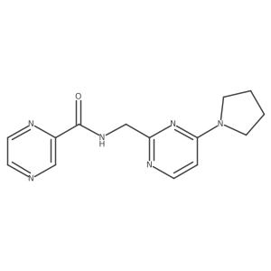 N-((4-(pyrrolidin-1-yl)pyrimidin-2-yl)methyl)pyrazine-2-carboxamide Structure