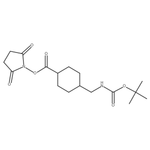 (1r,4r)-2,5-Dioxopyrrolidin-1-yl 4-(((tert-butoxycarbonyl)amino)methyl)cyclohexanecarboxylate Structure