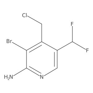 3-Bromo-4-(chloromethyl)-5-(difluoromethyl)pyridin-2-amine结构式