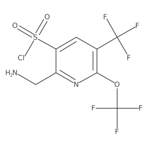 2-(Aminomethyl)-6-(trifluoromethoxy)-5-(trifluoromethyl)pyridine-3-sulfonyl chloride结构式