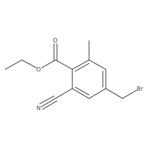 Benzoic acid, 4-(bromomethyl)-2-cyano-6-methyl-, ethyl ester Structure