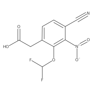 2-(4-Cyano-2-(difluoromethoxy)-3-nitrophenyl)acetic acid结构式