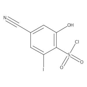 4-Cyano-2-hydroxy-6-iodobenzene-1-sulfonyl chloride结构式
