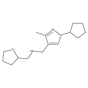 [(1-cyclopentyl-3-methyl-1H-pyrazol-4-yl)methyl][(oxolan-2-yl)methyl]amine结构式