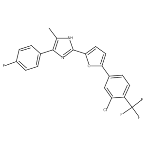 2-[5-[3-Chloro-4-(trifluoromethyl)phenyl]furan-2-yl]-4-(4-fluorophenyl)-5-methyl-1H-imidazole Structure