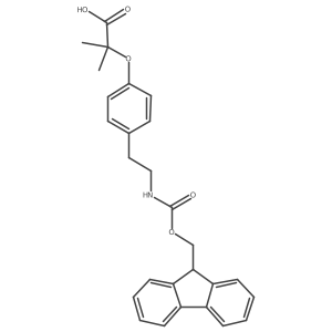 2-[4-[2-(Fmoc-amino)ethyl]phenoxy]-2-methylpropanoic acid结构式