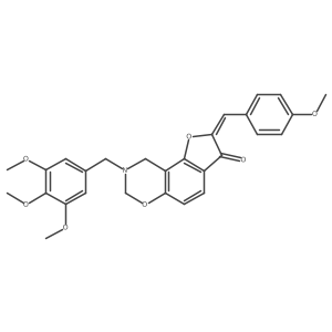 (Z)-2-(4-methoxybenzylidene)-8-(3,4,5-trimethoxybenzyl)-8,9-dihydro-2H-benzofuro[7,6-e][1,3]oxazin-3(7H)-one结构式