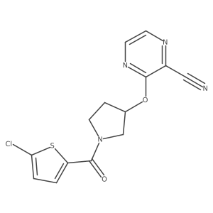 3-((1-(5-Chlorothiophene-2-carbonyl)pyrrolidin-3-yl)oxy)pyrazine-2-carbonitrile结构式