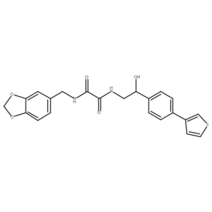 N1-(benzo[d][1,3]dioxol-5-ylmethyl)-N2-(2-hydroxy-2-(4-(thiophen-3-yl)phenyl)ethyl)oxalamide Structure