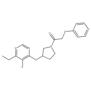 1-(3-((6-Ethyl-5-fluoropyrimidin-4-yl)oxy)pyrrolidin-1-yl)-2-(pyridin-4-ylthio)ethanone Structure