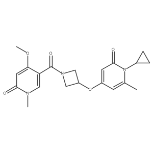 1-cyclopropyl-4-((1-(4-methoxy-1-methyl-6-oxo-1,6-dihydropyridine-3-carbonyl)azetidin-3-yl)oxy)-6-methylpyridin-2(1H)-one结构式