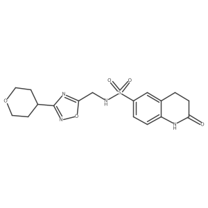 2-oxo-N-((3-(tetrahydro-2H-pyran-4-yl)-1,2,4-oxadiazol-5-yl)methyl)-1,2,3,4-tetrahydroquinoline-6-sulfonamide Structure