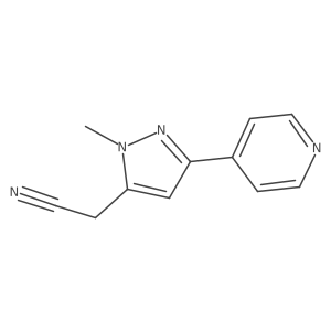 2-(1-methyl-3-(pyridin-4-yl)-1H-pyrazol-5-yl)acetonitrile结构式