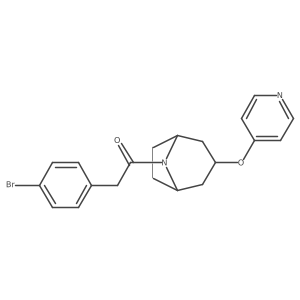 2-(4-bromophenyl)-1-((1R,5S)-3-(pyridin-4-yloxy)-8-azabicyclo[3.2.1]octan-8-yl)ethanone Structure