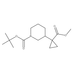 tert-Butyl 3-(1-(methoxycarbonyl)cyclopropyl)piperidine-1-carboxylate Structure