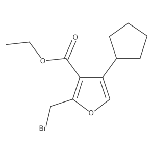 Ethyl 2-(bromomethyl)-4-cyclopentylfuran-3-carboxylate结构式