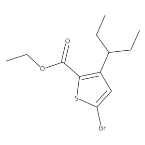Ethyl 5-bromo-3-(pentan-3-yl)thiophene-2-carboxylate结构式