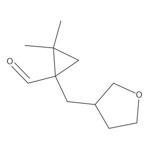 2,2-Dimethyl-1-[(oxolan-3-yl)methyl]cyclopropane-1-carbaldehyde结构式
