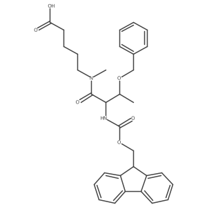 5-[(2R,3S)-3-(benzyloxy)-2-({[(9H-fluoren-9-yl)methoxy]carbonyl}amino)-N-methylbutanamido]pentanoic acid Structure