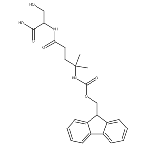 (2S)-2-[4-({[(9H-fluoren-9-yl)methoxy]carbonyl}amino)-4-methylpentanamido]-3-hydroxypropanoic acid Structure