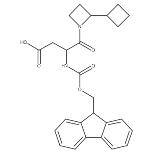 4-(2-cyclobutylazetidin-1-yl)-3-({[(9H-fluoren-9-yl)methoxy]carbonyl}amino)-4-oxobutanoic acid结构式