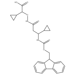 2-cyclopropyl-2-{[3-cyclopropyl-3-({[(9H-fluoren-9-yl)methoxy]carbonyl}amino)propanamido]oxy}acetic acid Structure