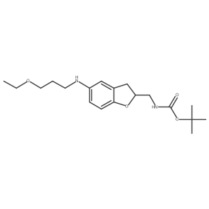 tert-butyl N-({5-[(3-ethoxypropyl)amino]-2,3-dihydro-1-benzofuran-2-yl}methyl)carbamate Structure