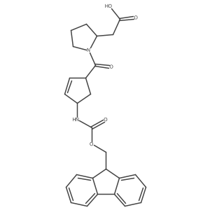 2-{1-[4-({[(9H-fluoren-9-yl)methoxy]carbonyl}amino)cyclopent-2-ene-1-carbonyl]pyrrolidin-2-yl}acetic acid Structure