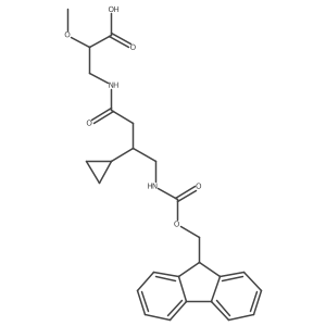 3-[3-cyclopropyl-4-({[(9H-fluoren-9-yl)methoxy]carbonyl}amino)butanamido]-2-methoxypropanoic acid Structure